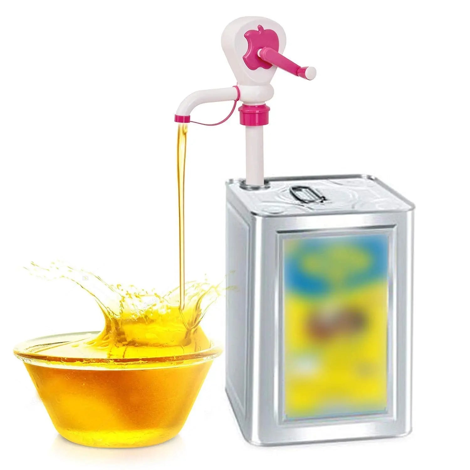 Hand-operated oil pump for easy dispensing Hand-operated oil pump for easy dispensing